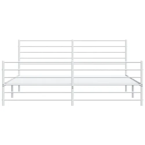 Metalni okvir kreveta uzglavlje i podnožje bijeli 200x200 cm - Bijela 200 x 200 cm s uzglavljem i podnožjem Cijena