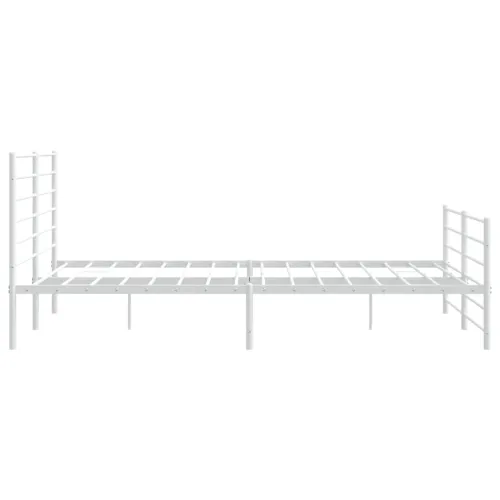 Metalni okvir kreveta uzglavlje i podnožje bijeli 200x200 cm - Bijela 200 x 200 cm s uzglavljem i podnožjem Cijena