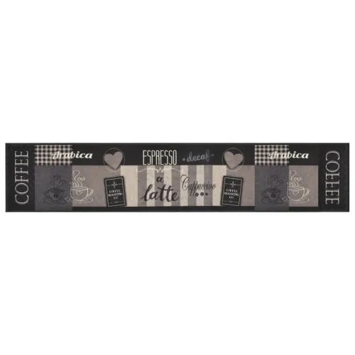 Kuhinjski tepih perivi s natpisom Coffee 60 x 300 cm baršunasti - Boja kafe 60 x 300 cm Cijena