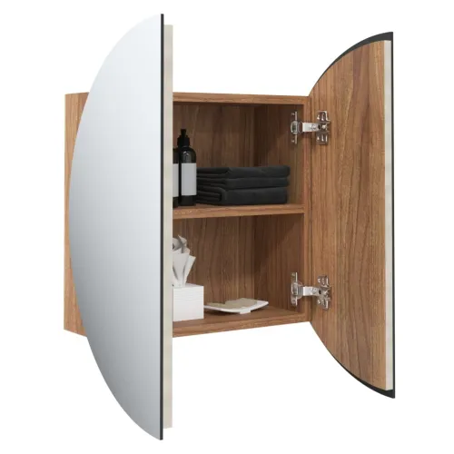 Kupaonski ormarić s ogledalom LED boja hrasta 47 x 47 x 17,5 cm - Smeđa 47 x 47 x 17.5 cm Cijena