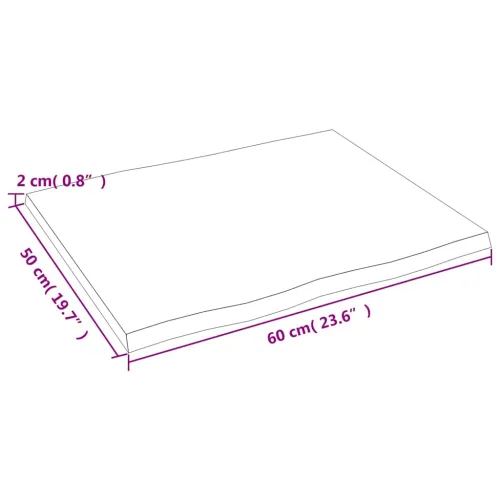 Stolna ploča svjetlosmeđa 60 x 50 x 2 cm od obrađene hrastovine - Svjetlosmeđa 60 x 50 x 2 cm Cijena