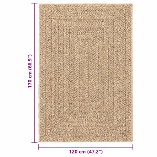 Tepih ZIZUR 120 x 170 cm s izgledom jute unutarnji i vanjski - Smeđa 120 x 170 cm Pravokutno Cijena