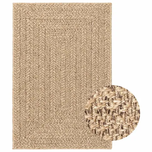 Tepih ZIZUR 120 x 170 cm s izgledom jute unutarnji i vanjski - Smeđa 120 x 170 cm Pravokutno Cijena