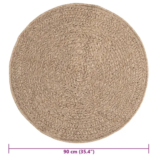 Tepih ZIZUR 90 cm s izgledom jute unutarnji i vanjski - Smeđa Ø 90 cm Okruglo Cijena