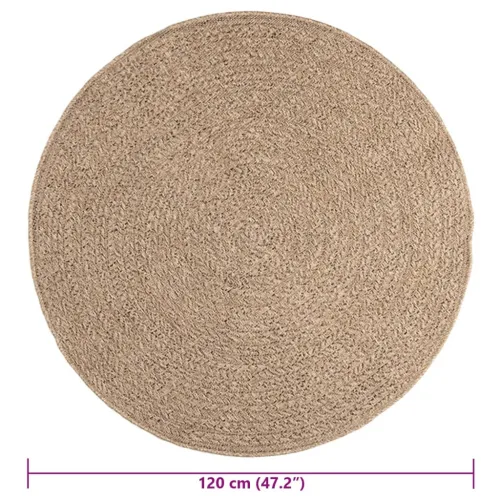 Tepih ZIZUR 120 cm s izgledom jute unutarnji i vanjski - Smeđa Ø 120 cm Okruglo Cijena