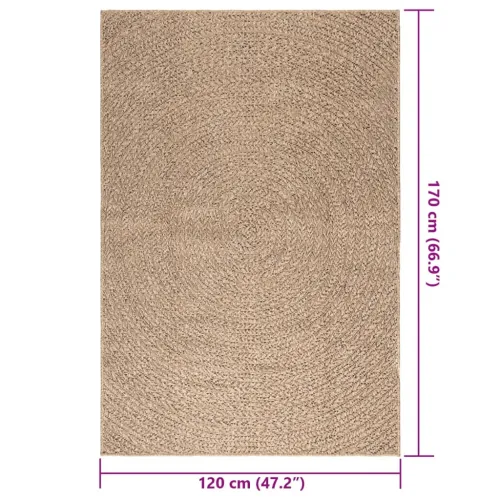 Tepih ZIZUR 120 x 170 cm s izgledom jute unutarnji i vanjski - Smeđa 120 x 170 cm Okruglo Cijena