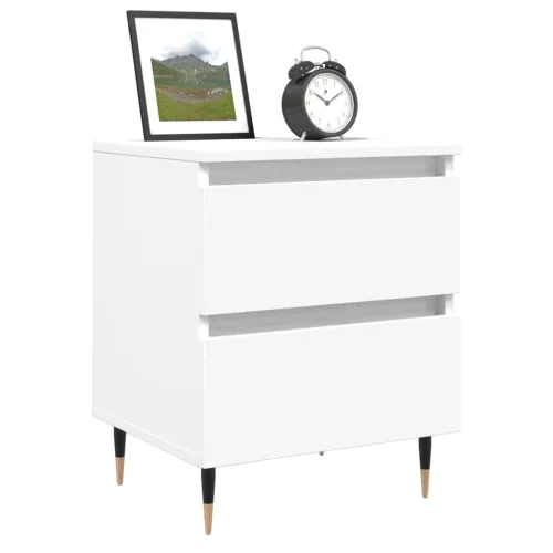 Noćni ormarić bijeli 40 x 35 x 50 cm od konstruiranog drva - Bijela 1 Cijena