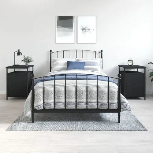 Noćni ormarići 2 kom crni 40x42x60 cm konstruirano drvo - Crna 2 Cijena