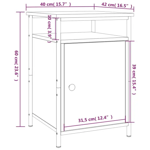 Noćni ormarići 2 kom boja smeđeg hrasta 40x42x60 cm drveni - Smeđi hrast 2 Cijena