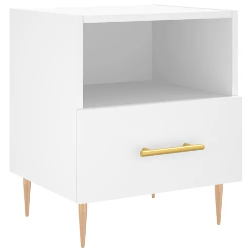 Noćni ormarić bijeli 40 x 35 x 47,5 cm od konstruiranog drva - Bijela 1 Cijena