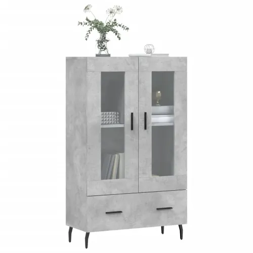 Visoka komoda boja betona 69,5 x 31 x 115 cm konstruirano drvo - Beton siva 1 Cijena
