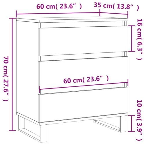 Komoda siva boja betona 60x35x70 cm od konstruiranog drva - Beton siva 1 Cijena