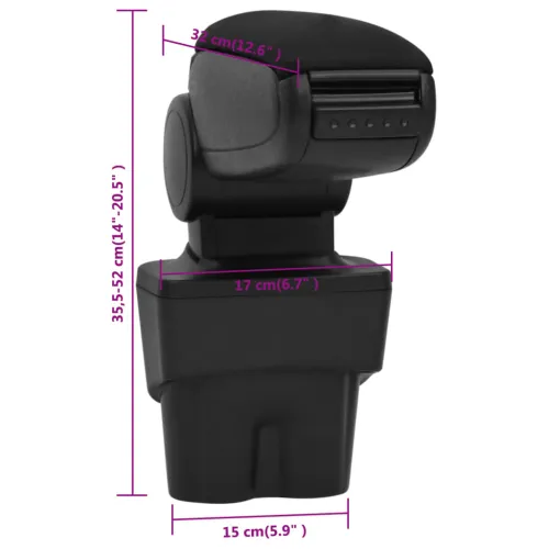 Naslon za ruke za automobil crni 17 x 32 x (35,5 - 52) cm ABS - 1 vw touran (2003-2015) vw caddy (2003-2018) Cijena
