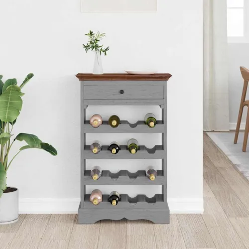 Stalak za vino od masivnog drva mahagonija 55 x 23 x 85 cm - Smeđa i bijela 1 1 1 Cijena