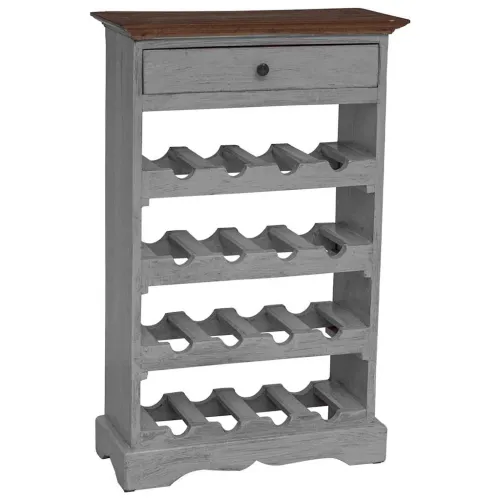 Stalak za vino od masivnog drva mahagonija 55 x 23 x 85 cm - Smeđa i bijela 1 1 1 Cijena