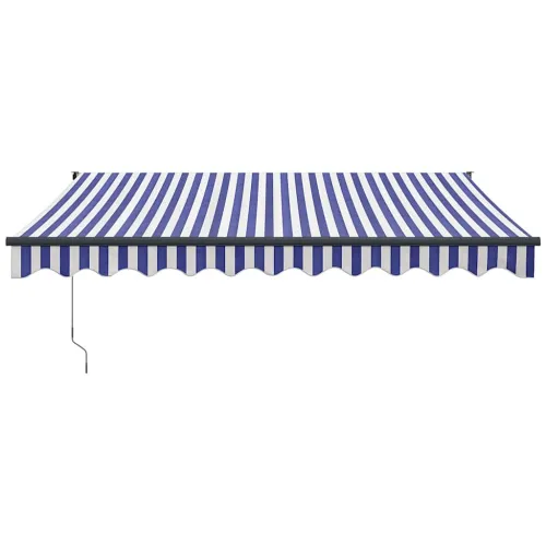 Automatska tenda na uvlačenje plavo-bijela 3,5 x 2,5 m - Plava i bijela 3,5 x 2,5 m s antracitnim okvirom Cijena
