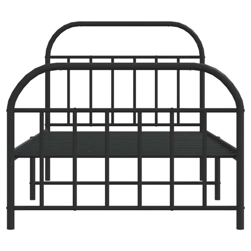 Metalni okvir kreveta uzglavlje i podnožje crni 100x200 cm - Crna 100 x 200 cm s uzglavljem i podnožjem Cijena