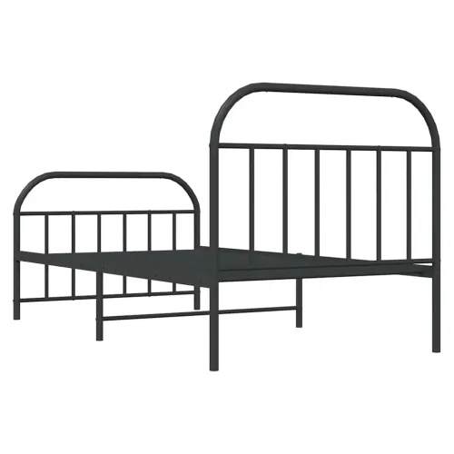 Metalni okvir kreveta uzglavlje i podnožje crni 100x200 cm - Crna 100 x 200 cm s uzglavljem i podnožjem Cijena