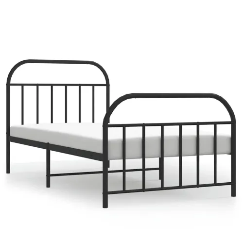 Metalni okvir kreveta uzglavlje i podnožje crni 100x200 cm - Crna 100 x 200 cm s uzglavljem i podnožjem Cijena
