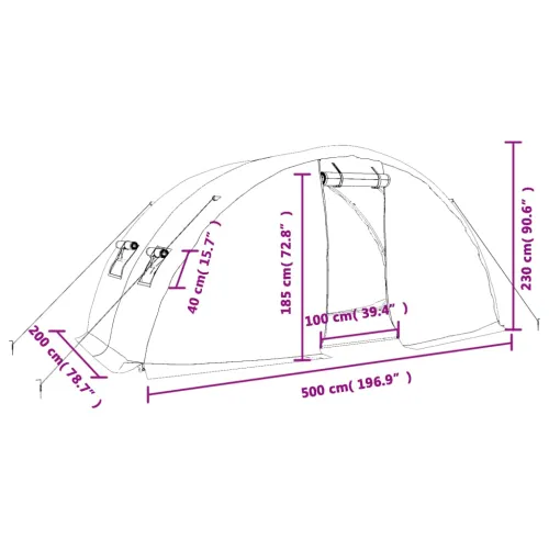 Staklenik s čeličnim okvirom zeleni 10 m² 5 x 2 x 2,3 m - Zelena 5 x 2 x 2.3 m Cijena