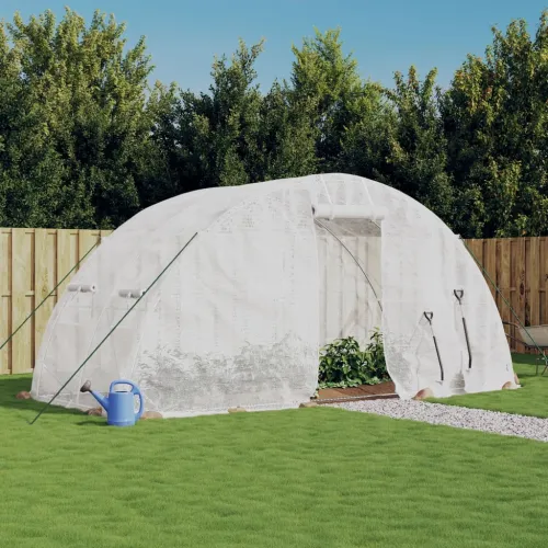 Staklenik s čeličnim okvirom bijeli 10 m² 5 x 2 x 2,3 m - Bijela 5 x 2 x 2.3 m Cijena