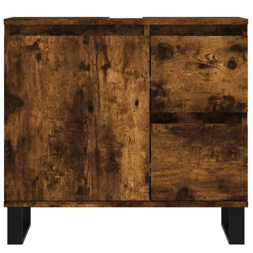Kupaonski ormarić boja hrasta 65 x 33 x 60 cm konstruirano drvo - Dimljeni hrast Cijena