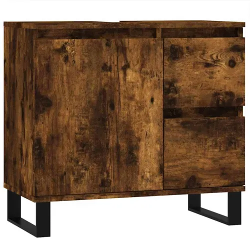 Kupaonski ormarić boja hrasta 65 x 33 x 60 cm konstruirano drvo - Dimljeni hrast Cijena