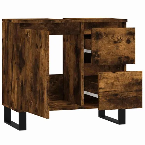 Kupaonski ormarić boja hrasta 65 x 33 x 60 cm konstruirano drvo - Dimljeni hrast Cijena