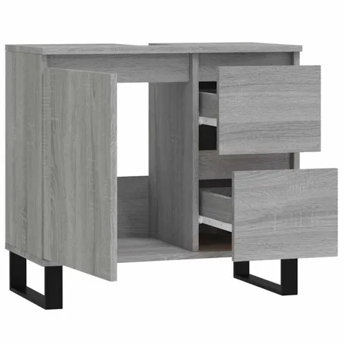Kupaonski ormarić boja hrasta 65 x 33 x 60 cm konstruirano drvo - Sivi hrast sonoma Cijena