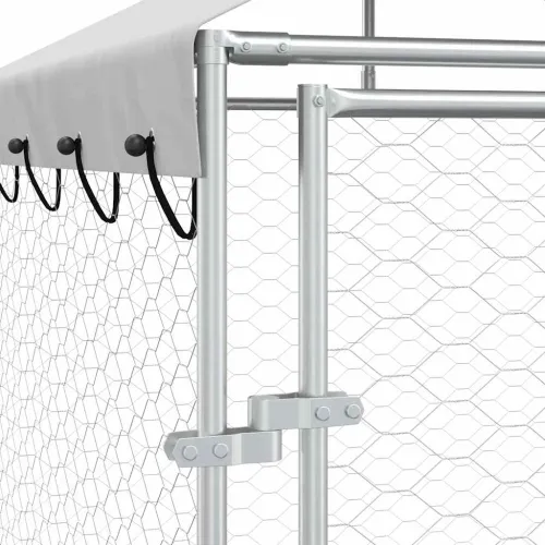 Vanjski kavez za pse s krovom srebrni 2x2x2,5 m pocinčani čelik - 2 x 2 x 2.5 m Cijena
