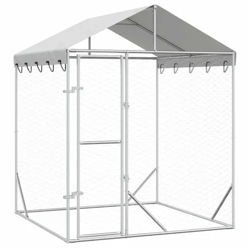 Vanjski kavez za pse s krovom srebrni 2x2x2,5 m pocinčani čelik - 2 x 2 x 2.5 m 1 2 x 2 x 2.5 m Cijena