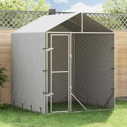 Vanjski kavez za pse s krovom srebrni 2x2x2,5 m pocinčani čelik - 2 x 2 x 2.5 m 1 2 x 2 x 2.5 m Cijena