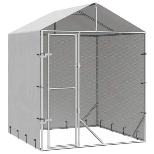 Vanjski kavez za pse s krovom srebrni 2x2x2,5 m pocinčani čelik - 2 x 2 x 2.5 m 1 2 x 2 x 2.5 m Cijena
