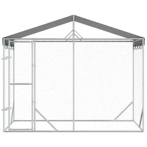 Vanjski kavez za pse s krovom srebrni 3 x 1,5 x 2,5 m čelični - 3 x 1.5 x 2.5 m Cijena