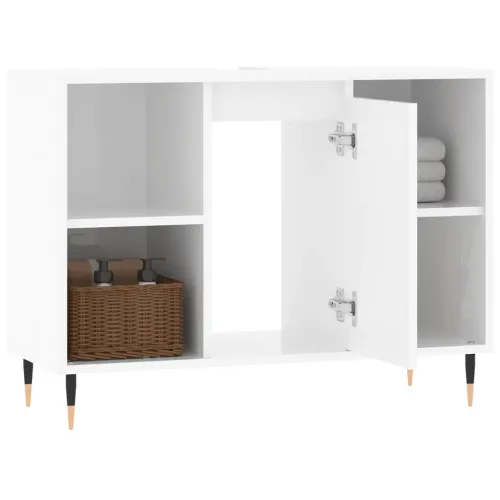 Kupaonski ormarić sjajni bijeli 80x33x60 cm konstruirano drvo - Visoko sjajno bijela 1 1 Cijena
