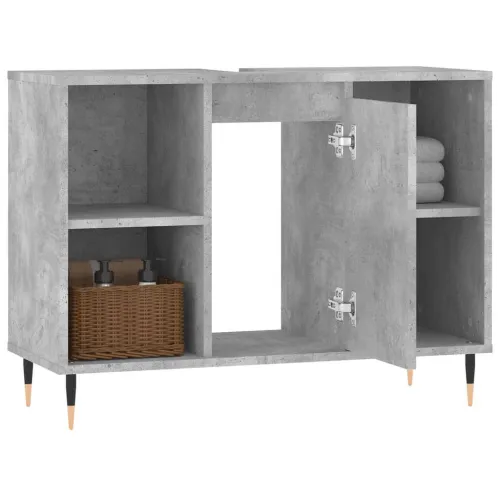Kupaonski ormarić boja betona 80x33x60 cm od konstruiranog drva - Beton siva Cijena