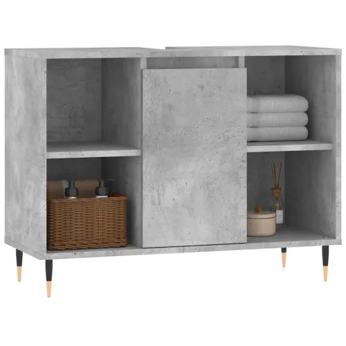 Kupaonski ormarić boja betona 80x33x60 cm od konstruiranog drva - Beton siva Cijena