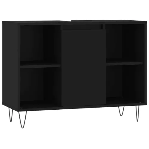 Kupaonski ormarić crni 80 x 33 x 60 cm od konstruiranog drva - Crna Cijena