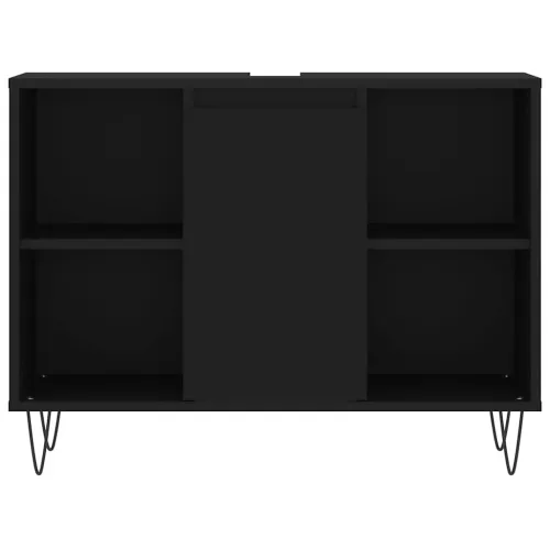 Kupaonski ormarić crni 80 x 33 x 60 cm od konstruiranog drva - Crna Cijena