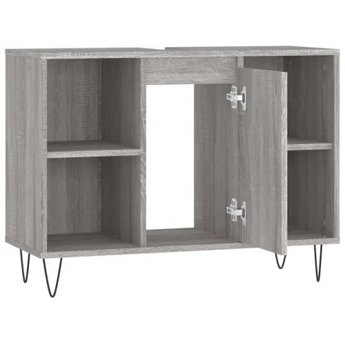 Kupaonski ormarić siva boja hrasta 80 x 33 x 60 cm drveni - Sivi hrast sonoma Cijena