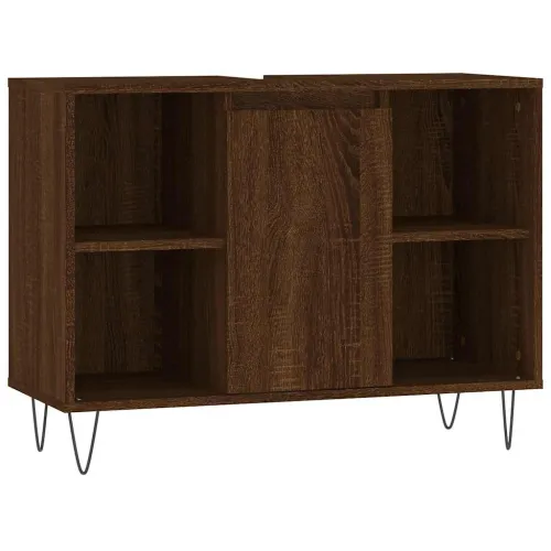 Ormarić za Lavabo - Umivaonik smeđa boja hrasta 80x33x60 cm drveni - Smeđi hrast Cijena