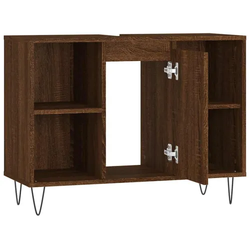 Ormarić za Lavabo - Umivaonik smeđa boja hrasta 80x33x60 cm drveni - Smeđi hrast Cijena