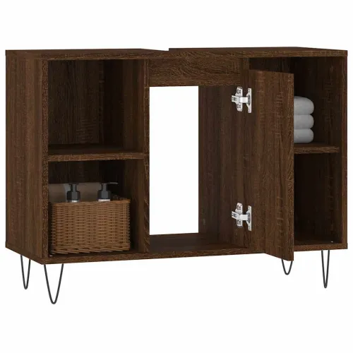 Ormarić za Lavabo - Umivaonik smeđa boja hrasta 80x33x60 cm drveni - Smeđi hrast Cijena