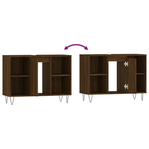 Ormarić za Lavabo - Umivaonik smeđa boja hrasta 80x33x60 cm drveni - Smeđi hrast Cijena