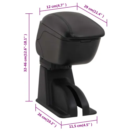 Naslon za ruke crni 12x29x(32-46) cm ABS - Lada kalina i ii (2012-2018) lada granta (2012-2018) Cijena