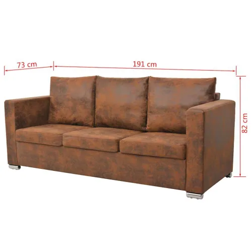 2-dijelni set sofa od umjetne brušene kože - dvosjed + trosjed Cijena