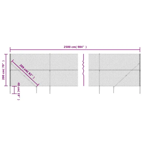 Žičana ograda sa šiljastim držačima antracit 2 x 25 m - Antracit 2 x 25 m Cijena