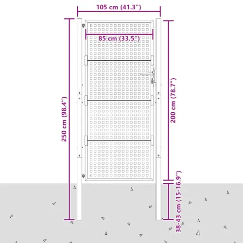 Dvorišna vrata - Vrtna vrata antracit 100x200 cm čelik - 100 x 200 cm Cijena