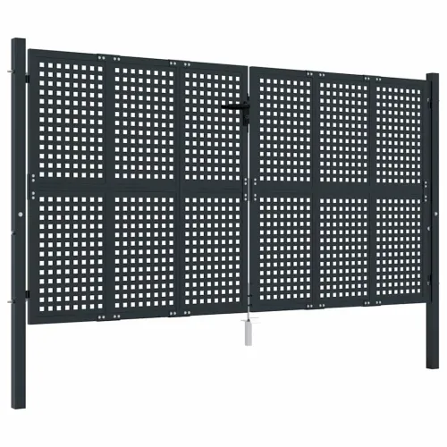 Dvorišna vrata - Vrtna vrata antracit boje 300x150 cm čelik - 300 x 150 cm Cijena