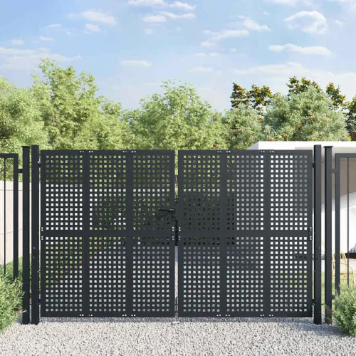 Dvorišna vrata - Vrtna vrata antracit boje 300x175 cm čelik - 300 x 175 cm Cijena